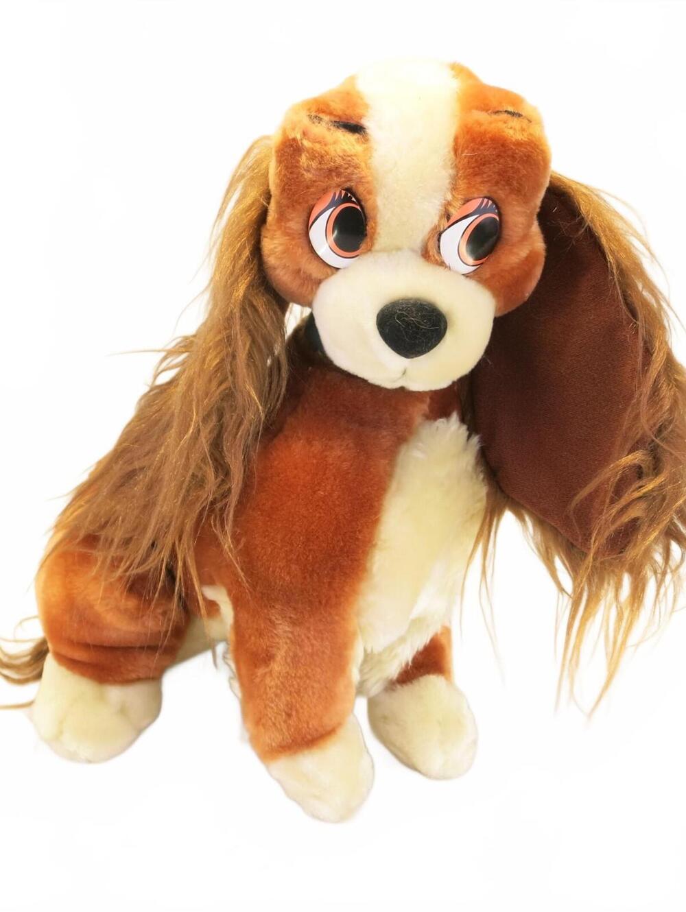 Disneyland Disney World Vintage Plush Dog Lady and the Tramp 13" Plastic Eyes